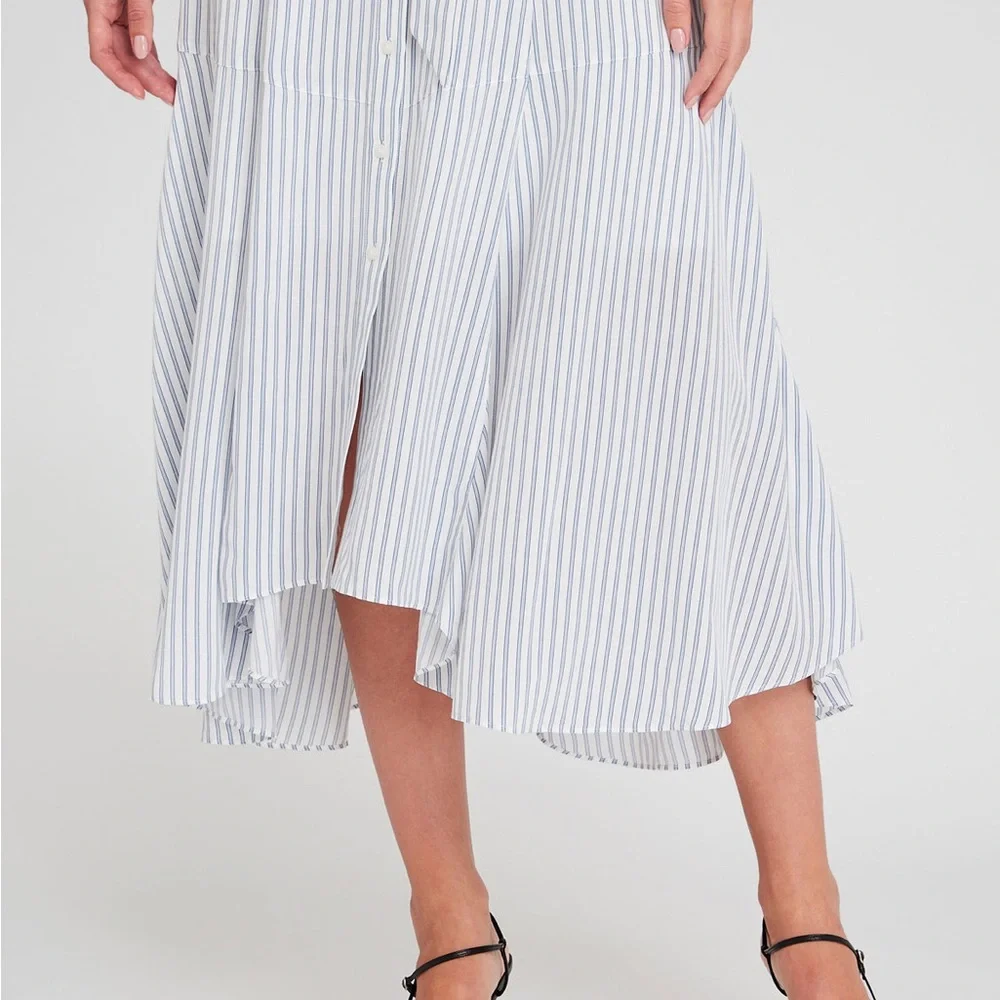 Club Monaco Striped Handkerchief Hem Shirt Dress - Picture 5 of 7
